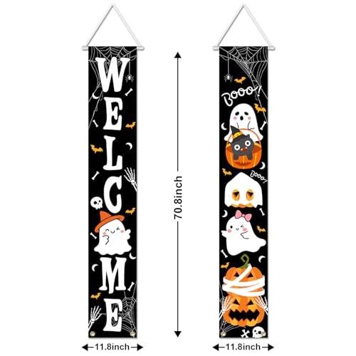 Halloween Door Banner Decorations - Boo Welcome Porch Sign Set