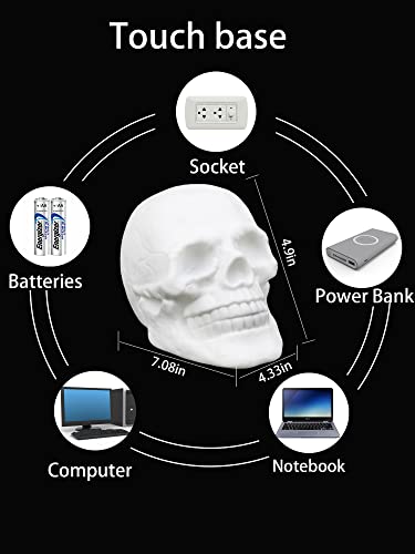 Easter Skull Night Light with 9-Color Breathing Mode - Safe Silicone Decorative Lamp