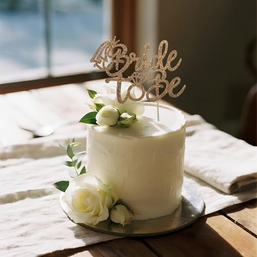 Orange Glitter Bride To Be Cake Topper - Bridal Shower & Bachelorette Decor