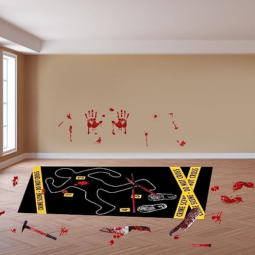 Halloween Crime Scene Decoration Kit - Mystery Murder Party Props 19 Pcs