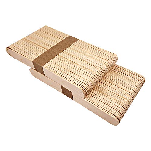 Disposable Wooden Waxing Spatulas 100 Pcs - Rounded Applicator Sticks for Body Waxing