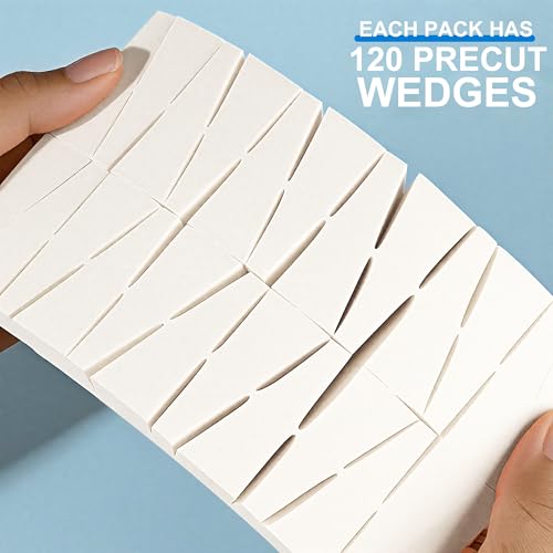 White Makeup Sponges Triangle Cosmetic Wedges - 120 Pack for Foundation Blending & Crafting