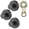 Black Stainless Steel Wreath Hanger with Suction Cup - 3 Pack Fall Halloween Christmas Decor