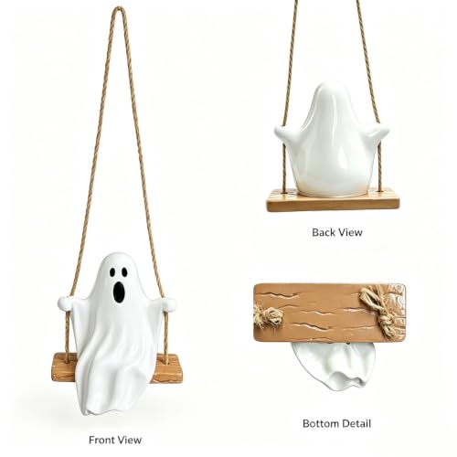 Halloween Ghost Car Ornament - Swinging Resin Hanging Decoration - Style 2