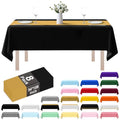 Black and Gold Disposable Plastic Tablecloths - Rectangle 54x108 Inches, Pack of 8