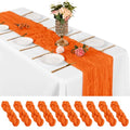 Orange Cheesecloth Table Runner 17x108 Inch - 10 Pack Boho Wedding Party Decor