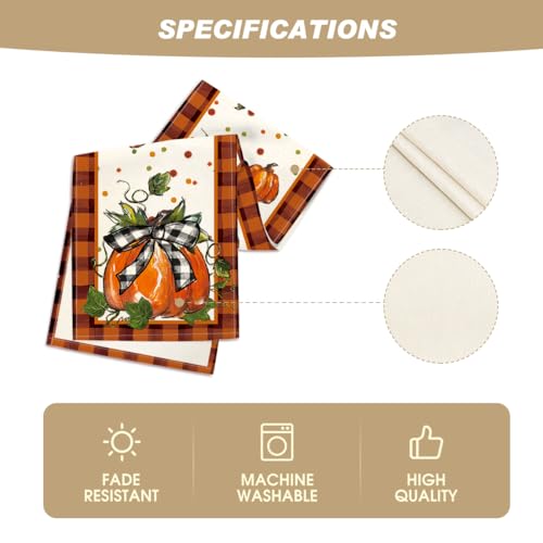 Black & Orange 13x72 Inch Fall Table Runner - Polyester Home Decor