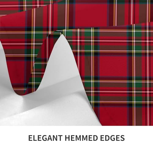 Christmas Checkered Tablecloth - 60x120 Inch Rectangular Holiday Table Cover, Red Green Retro Plaid