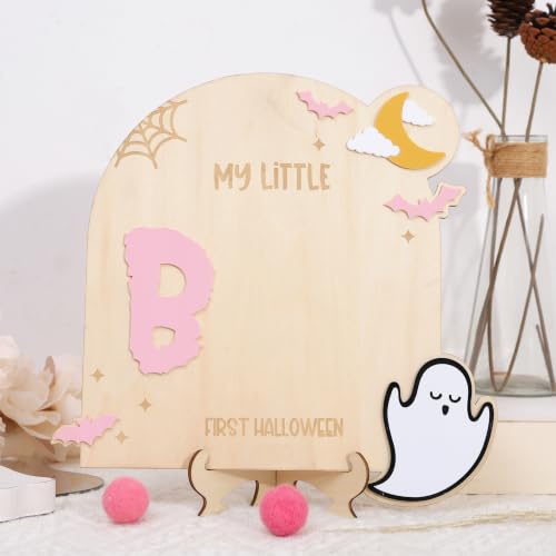 First Halloween Baby Wood Sign - Milestone Keepsake for Nursery & Photos