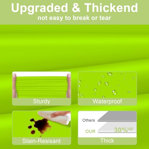 QIKSION 6 Pack Lime Green Plastic Tablecloth - Neon Green Rectangular Cover, 54x108 Inches, Disposable Party Table Cover