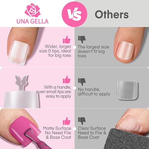 Square Toe Nail Tips 312Pcs Full Cover Gel Toenail Extensions - UNA GELLA