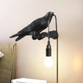 Gothic Raven Table Lamp with Adjustable Birds Wall Sconce for Bedroom & Living Room