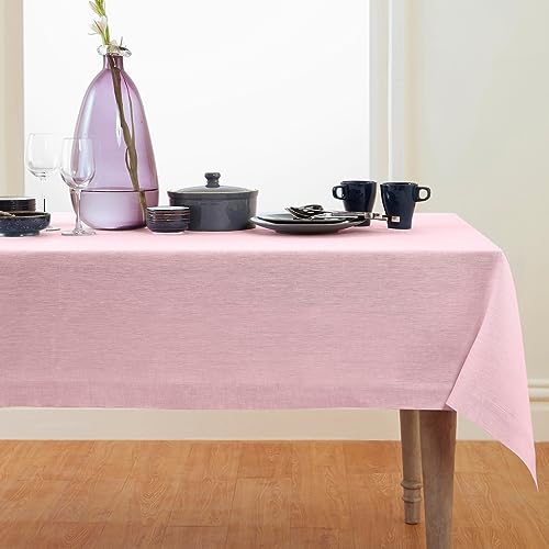 Bubblegum Pink Linen Tablecloth - Rectangular 60 x 156 in, Athena