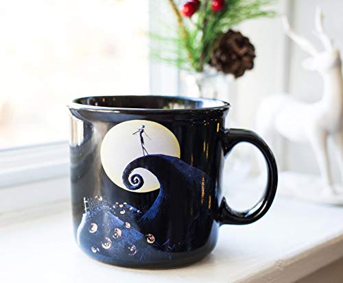 20oz Nightmare Before Christmas Jack Skellington Ceramic Camper Mug - Spooky Themed Drinkware