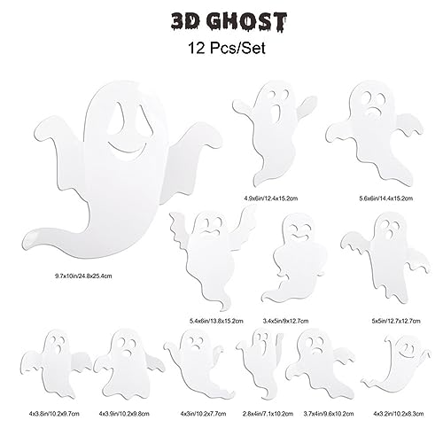 Halloween Ghost Wall Decals - 25 Reusable Spooky Vinyl Stickers for Home & Party Decor