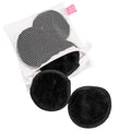 Reusable Makeup Remover Wipes 4-Inch Black Face Towels with Laundry Bag - 5 Pack