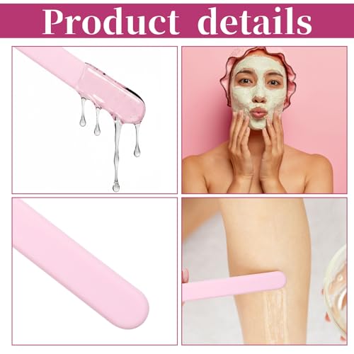 4 Pack Silicone Wax Spatulas Set - Non-Stick Reusable Applicators for Body & Hair Removal (Pink) - Variations of This Listing