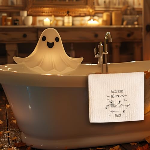 Funny Gothic Halloween Hand Towels - Skull Decor Kitchen & Bathroom, 14 Color Variant
