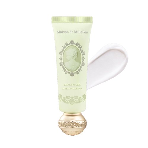 Maison de MilleFee Airy Hand Cream, 1.1 oz (30 g), Souffle, Texture, Moisturizing, Non-stick, Gift (30g, 02 Grass Musk)