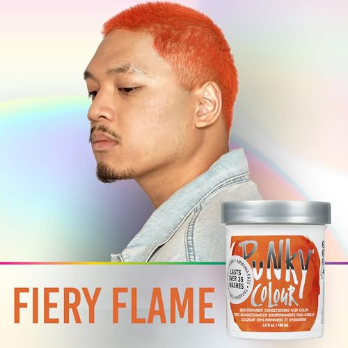 Semi Permanent Orange Hair Dye - Vibrant & Conditioning, 3.5 Fl Oz - Flame Variation