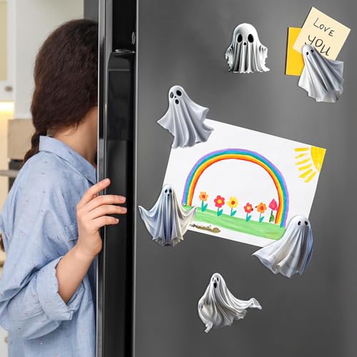 Halloween Fridge Magnets Set - Cute Ghost Refrigerator Decorations, 6 Pcs