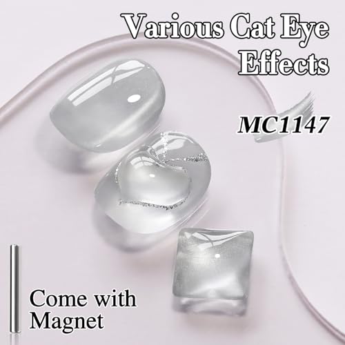 Double Rhythm Cat Eye Gel Polish - Silver Magnetic Holographic Glitter 15ML