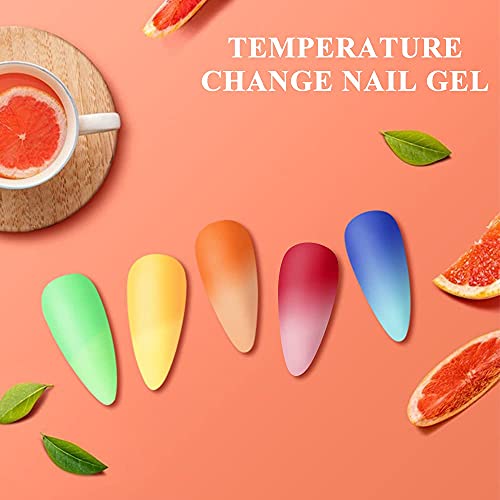 Mood Temperature Color Changing Gel Nail Polish Set - Glow in the Dark, A-Glow in the Dark