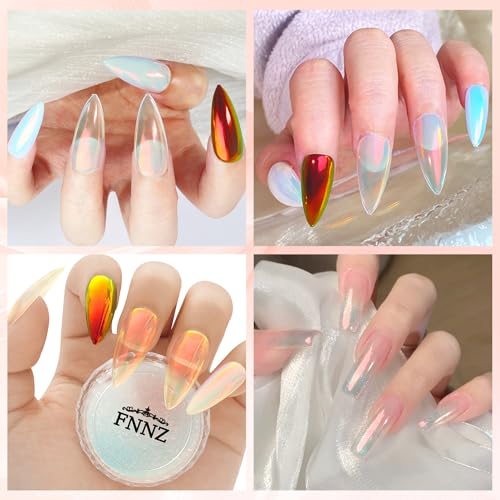 FNNZ Unicorn Chrome Nail Powder Sunset Glow Mirror Effect for Gel & Acrylic Nails