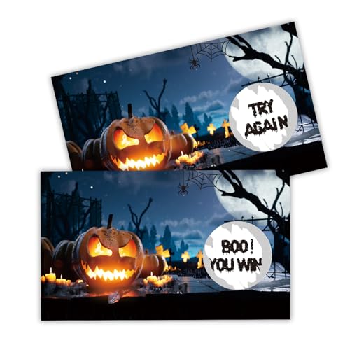 Halloween Pumpkin Scratch Off Cards Pack - Spooky Party Game for Kids & Adults