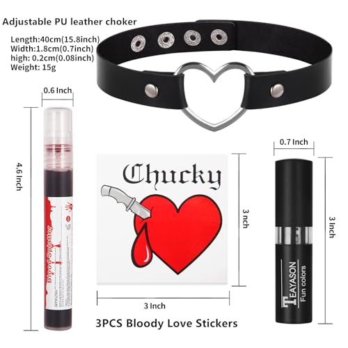 Halloween Gothic Bride Body Paint Makeup Set with Fake Blood & Choker