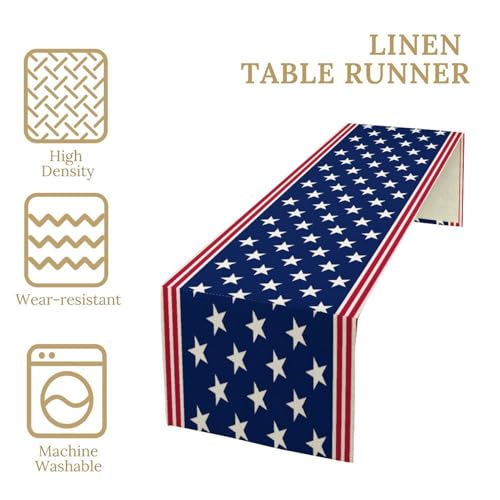 4th of July Table Runner US Flag Stars & Stripes 13x108 Inches - Independence Day Decor (Variation: Flag-5)