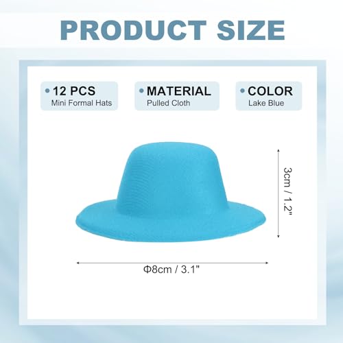 Mini Formal Doll Hats Lake Blue 2.8 Inch - PATIKIL