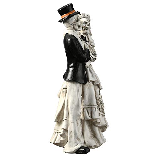 Halloween Skeleton Bride and Groom Decoration - 11 Inch Black & White
