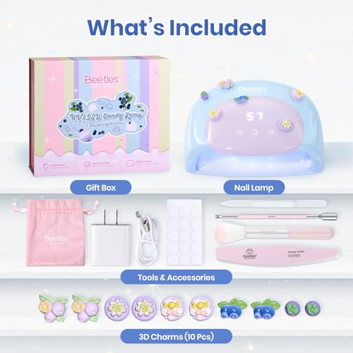 Beetles UV LED Nail Lamp with Digital Timer & Candy Blue Design