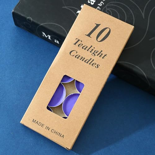Purple Tea Candles Wedding 10 Pack - Long Burn Time Votive Party Decor