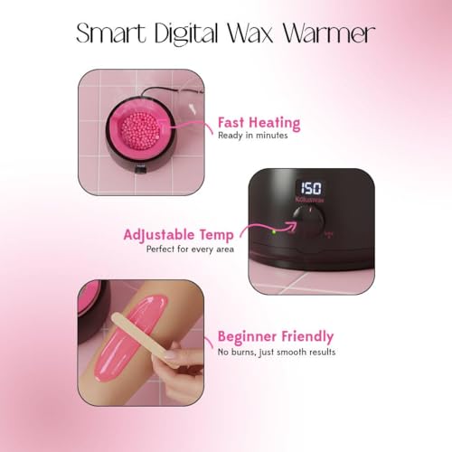 Waxing Kit for Hair Removal - Black, Beginner Friendly, Includes Warmer & Accessories