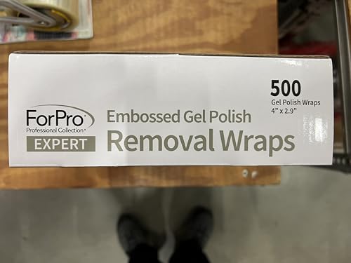 ForPro Professional Collection Expert Embossed Gel Polish Removal Wraps, Pre-Cut with Cotton Pad, Remove Gel Polish, Acrylics, & Nail Art, 4" L x 2.9" W, 500-Count