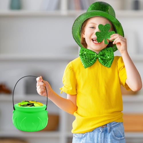 Plastic Green Cauldron Pot - 6 Inch Halloween St Patrick's Day Party Supplies