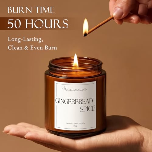 Gingerbread Spice Candle - 9oz Scented Soy Candle for Home Aromatherapy - Putart