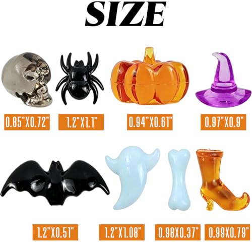 Halloween Acrylic Table Scatter & Vase Filler Set - Skeleton Bones Ghost Pumpkins