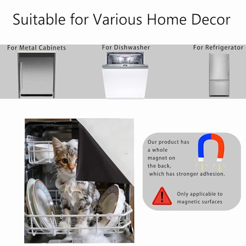 Washing Cat Dishwasher Magnet Cover - 23 x 26 Inch Kitchen Decor