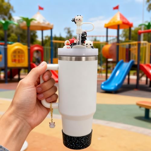 MPG Halloween Cup Lid Topper Decoration for 40oz Stanley Insulated Cup - Black+Orange