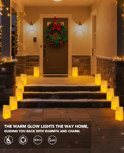 30 Pack Flameless LED Luminary Bags with Candles for Halloween Christmas Party Decoration - Nativity Variation