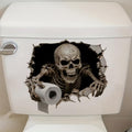 Halloween Toilet Lid Stickers 3D Skeleton Wall Decals - Halloween-3