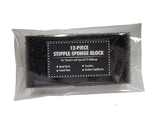 12-Piece Small Pore Stipple Sponge Block for Special Effects Makeup