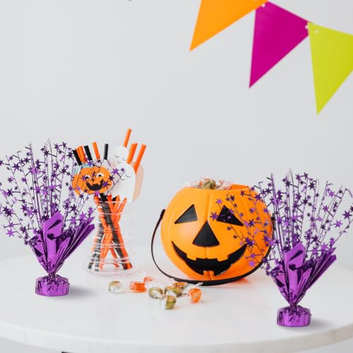 24 Pack Purple Metallic Foil Star Centerpiece Party Decorations - Burst Table Centerpieces for Birthday Graduation New Year Halloween
