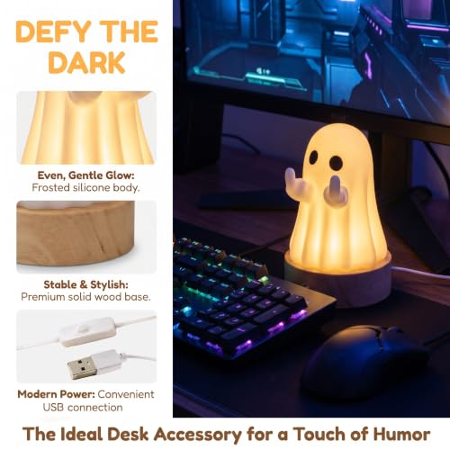 Indoor Halloween Ghost Figurine - Light-Up Rustic Spooky Decor