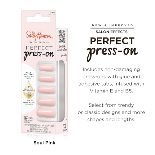Coffin Shape Press-On Nails - Soul Pink, 30 Count, Quick & Non-Damaging Application - Variation of THIS listing