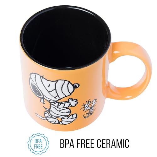Peanuts Mummy Snoopy and Woodstock Ceramic Mug 20oz - Halloween Themed
