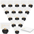 Halloween Pumpkin Place Card Holders - Black (16 Pack) for Fall Thanksgiving Parties